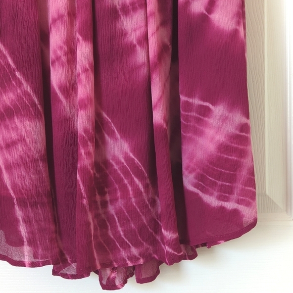 Lucky Brand Y2K Vintage Tie Dyed Silk Strapless A-Line Mini Wrap Dress Purple S - Picture 8 of 12